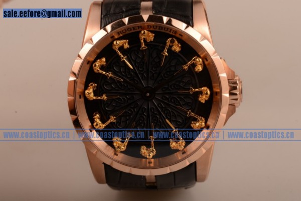 1:1 Clone Roger Dubuis Excalibur Knights of the Round Table II Watch Rose Gold RDDBEX0495RG